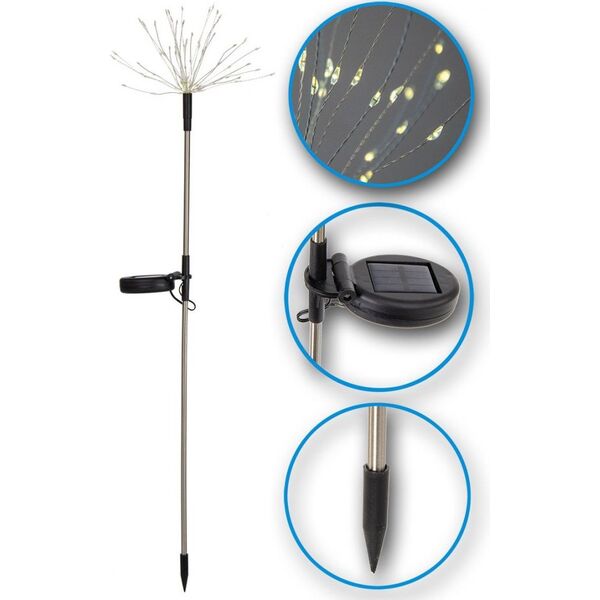 Saska Garden Lampa solarna dmuchawiec Firework 90LED Inox