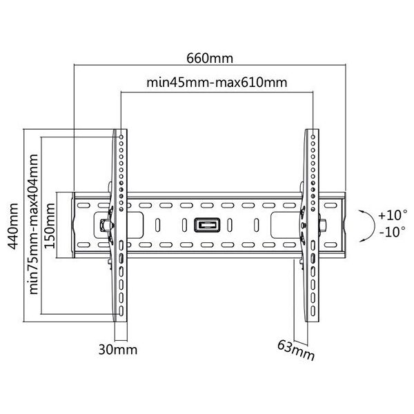 Value VALUE Στήριγμα τοίχου τηλεόρασης LCD. Ανακλινόμενο 6733576 7611990118403
