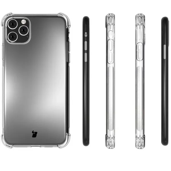 Bizon Case Clear Pack case + 2x screen glass + lens glass Apple iPhone 11 Pro clear