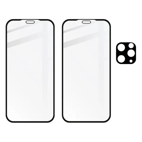 Bizon Glass Edge CF tempered glass - [2 PACK] + lens protection Apple iPhone 11 Pro Max black