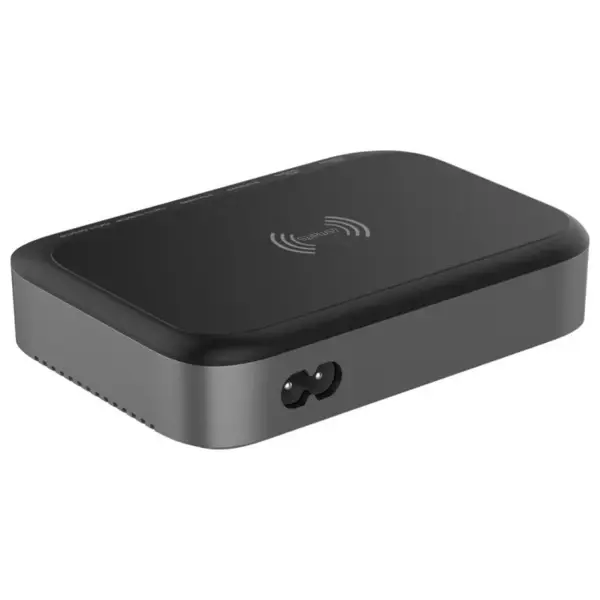 4smarts 7-in-1 charging station 100W with wireless charging black-grey