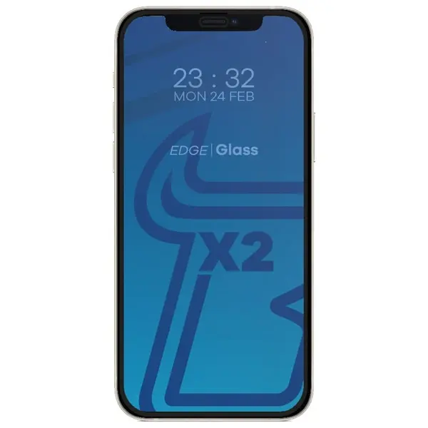 Bizon Glass Edge CF tempered glass - [2 PACK] + lens protection Apple iPhone 12 black