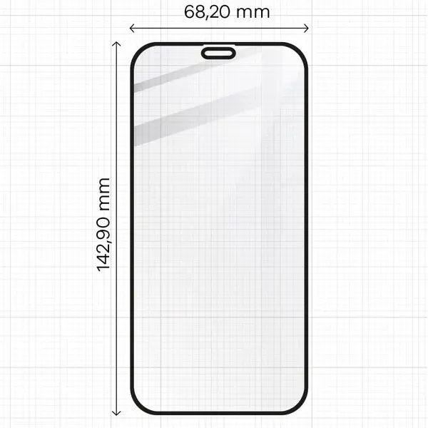 Bizon Glass Edge CF tempered glass - [2 PACK] + lens protection Apple iPhone 12 Pro black