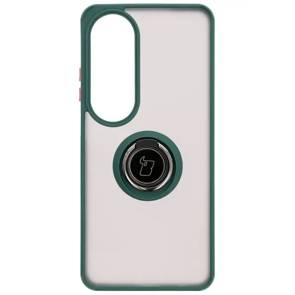 Bizon Case Hybrid Ring Oppo A60 4G smoky with a dark green frame