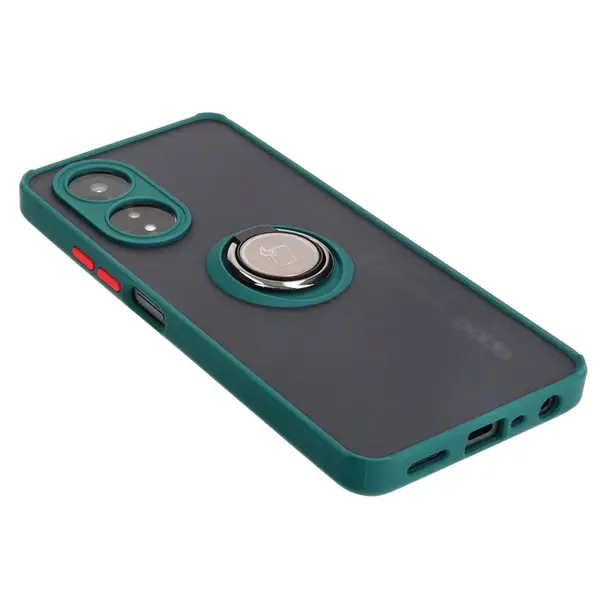 Bizon Case Hybrid Ring Oppo A58 4G smoky with a dark green frame