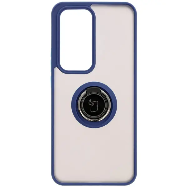 Bizon Case Hybrid Ring Oppo Reno 12 smoky with a navy blue frame
