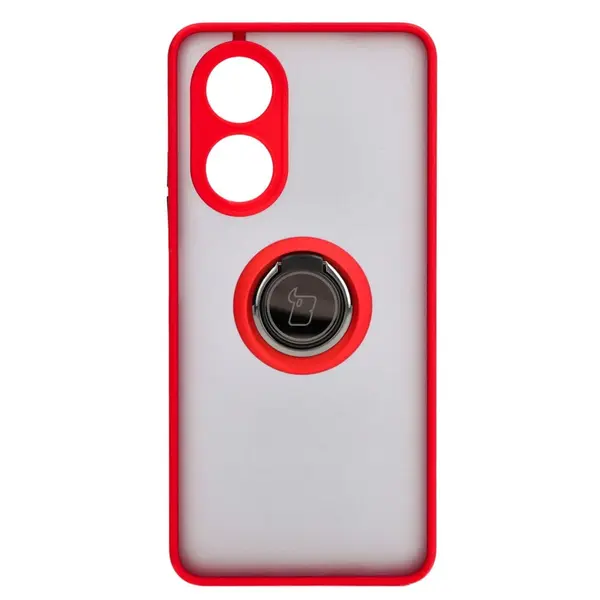 Bizon Case Hybrid Ring Oppo A58 4G smoky with a red frame