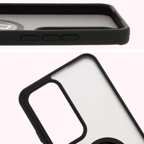 Bizon Case Hybrid Ring Oppo Reno 12 Pro smoky with a black frame