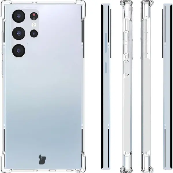 Bizon Case Clear Pack case + 2x screen film + lens protector Samsung Galaxy S22 Ultra clear