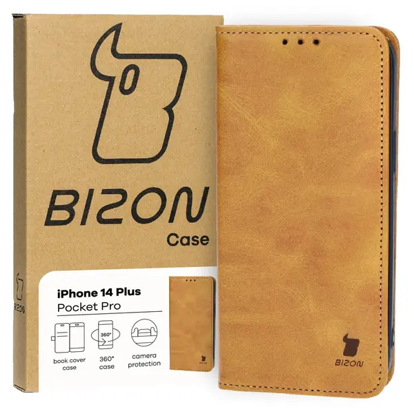 Bizon Case Pocket Pro Apple iPhone 14 Plus brown