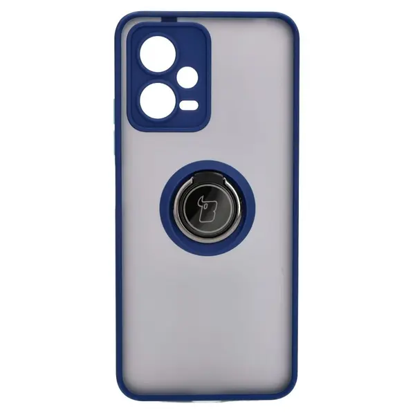 Bizon Case Hybrid Ring Xiaomi Poco X5 / Redmi Note 12 5G smoky with a navy blue frame