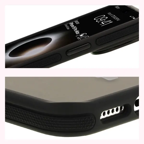 Bizon Case Eclipse Apple iPhone 15 Pro Max smoky with a black frame