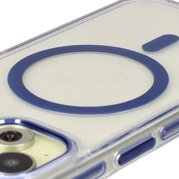 Bizon Case Marco Apple iPhone 15 clear with blue frame