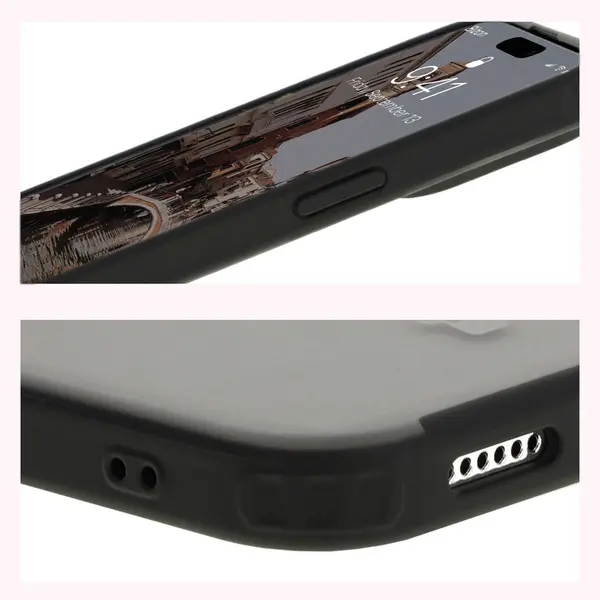 Bizon Case MatteO Apple iPhone 15 Pro Max transparent with black frame