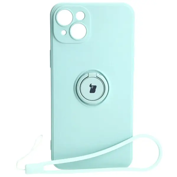 Bizon Case Silicone Ring Sq Apple iPhone 15 Plus turquoise