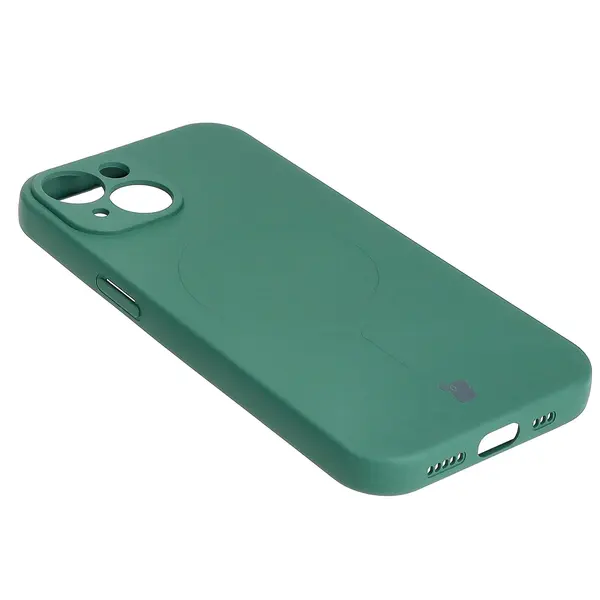 Bizon Case Silicone Magnetic Apple iPhone 15 dark green