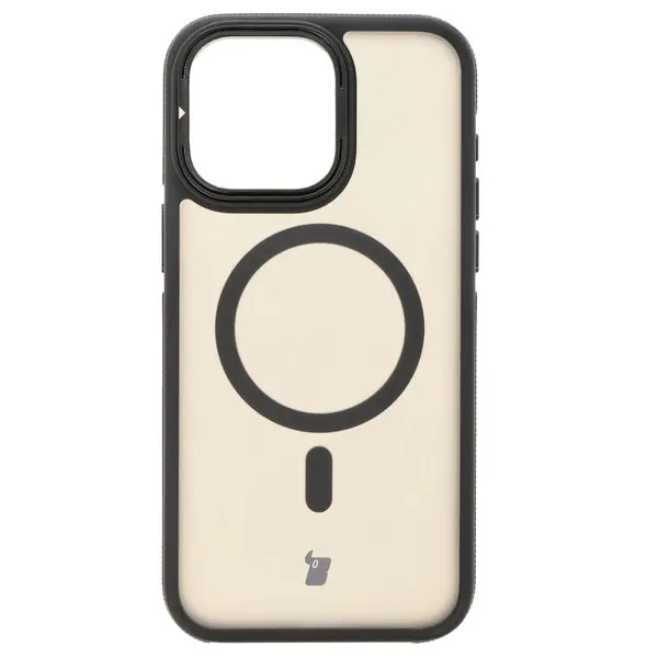 Bizon Case Eclipse Apple iPhone 15 Pro Max smoky with a black frame