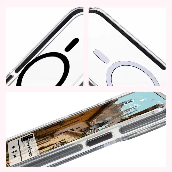 Bizon Case Marco Apple iPhone 15 Pro Max clear with black frame