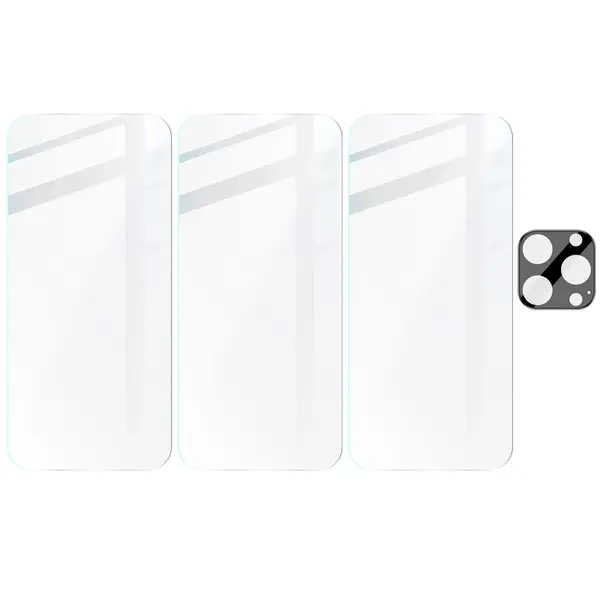 BIZON Clear 3x screen glass + camera glass Apple iPhone 15 Pro