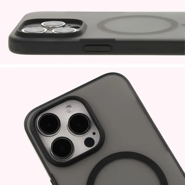 Bizon Case MatteO Apple iPhone 15 Pro Max transparent with black frame