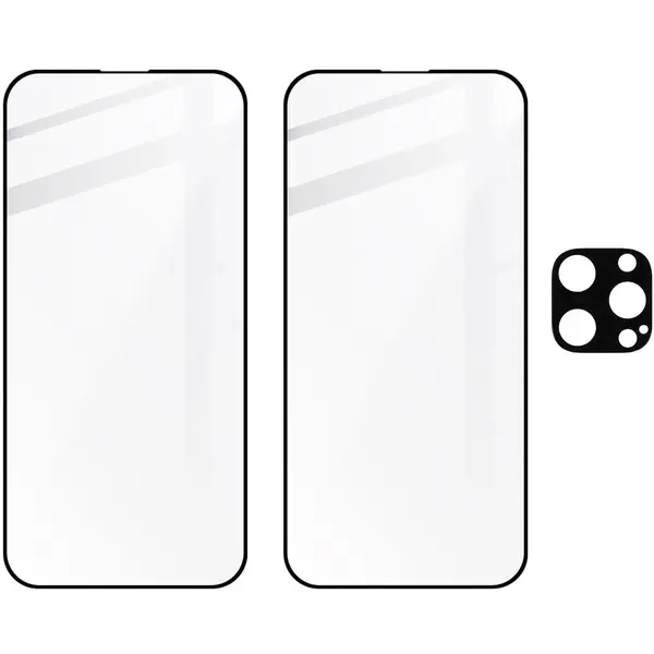 BIZON Edge 2x screen glass + camera glass Apple iPhone 15 Pro Max