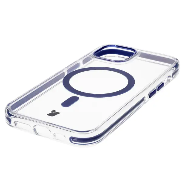 Bizon Case Marco Apple iPhone 15 clear with blue frame