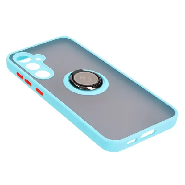 Bizon Case Hybrid Ring Samsung Galaxy S23 FE smoky with a light blue frame
