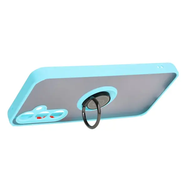 Bizon Case Hybrid Ring Samsung Galaxy S23 FE smoky with a light blue frame
