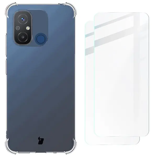 Bizon Case Clear Pack case + 2x screen glass Xiaomi Redmi 12C clear