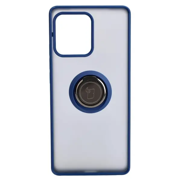 Bizon Case Hybrid Ring Motorola Edge 40 Pro smoky with a navy blue frame
