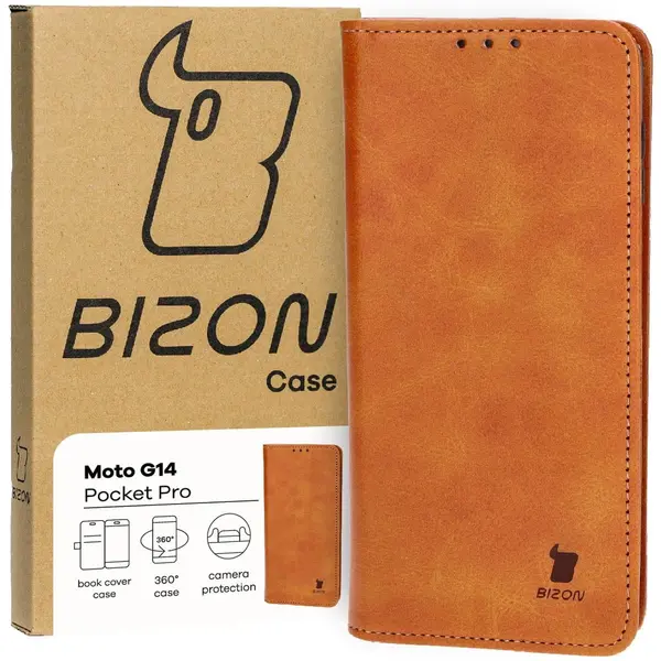 Bizon Case Pocket Pro Motorola Moto G14 brown