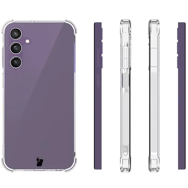 Bizon Case Clear Pack case + 2x screen glass + lens glass Samsung Galaxy A25 5G clear