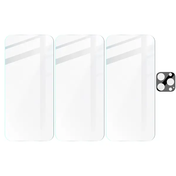 BIZON Clear 3x screen glass + camera glass Apple iPhone 16 Pro Max