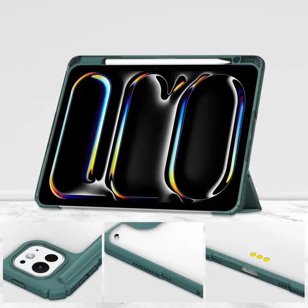 Bizon Case Tab Clear Matt Apple iPad Pro 13" 7 gen. 2024 dark green