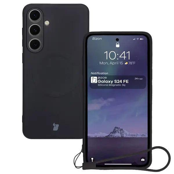 Bizon Case Silicone Magnetic Sq Samsung Galaxy S24 FE black