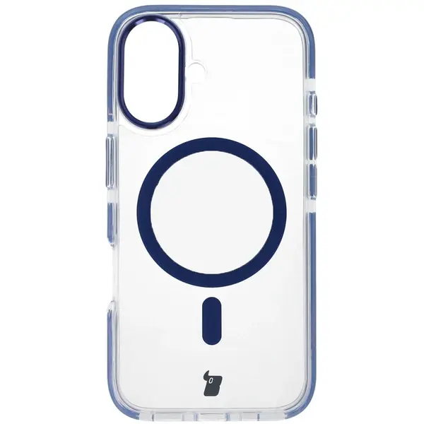 Bizon Case Marco Apple iPhone 16 clear with blue frame
