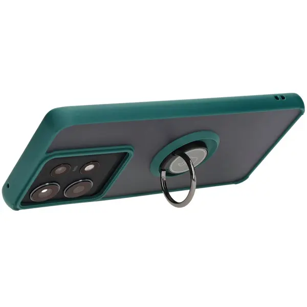 Bizon Case Hybrid Ring Motorola Edge 50 Pro smoky with a dark green frame