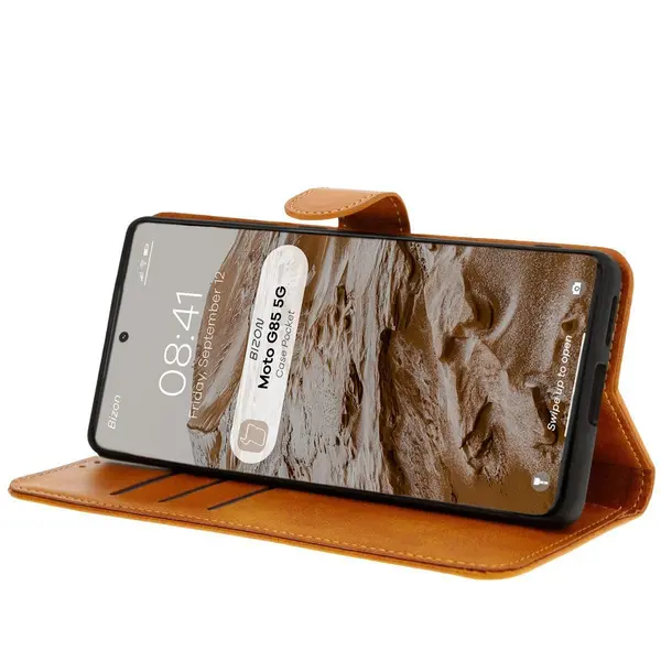 Bizon Case Pocket Motorola Moto G85 5G brown