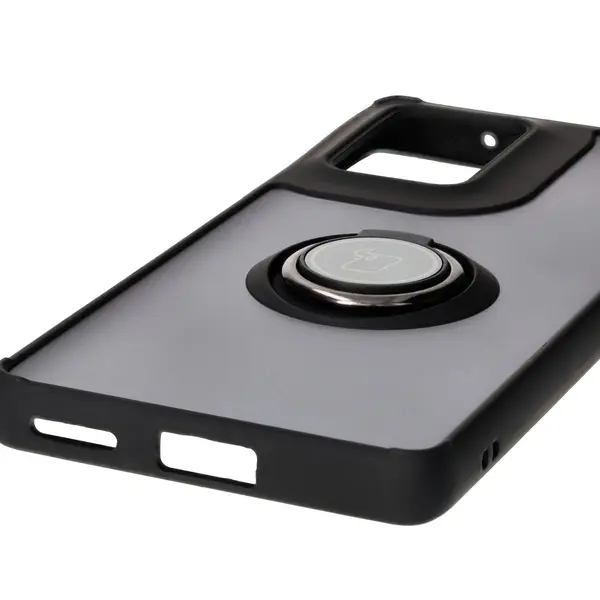 Bizon Case Hybrid Ring Motorola Edge 50 Fusion smoky with a black frame