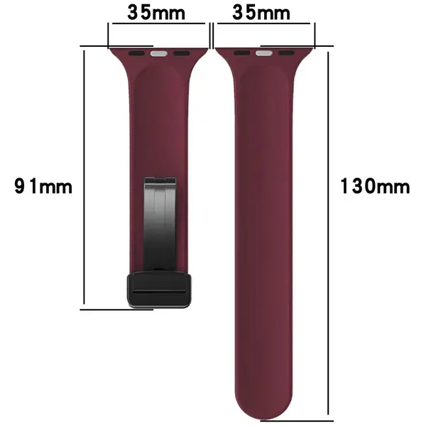 Bizon Strap Watch Silicone Apple Watch 44/45/46/49 mm burgundy