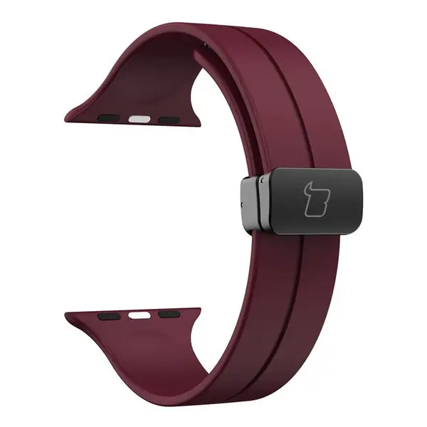 Bizon Strap Watch Silicone Apple Watch 44/45/46/49 mm burgundy