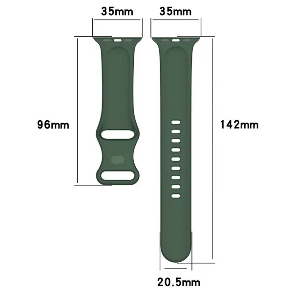 Bizon Strap Watch Silicone Apple Watch 44/45/46/49 mm dark green