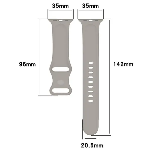 Bizon Strap Watch Silicone Apple Watch 44/45/46/49 mm light grey