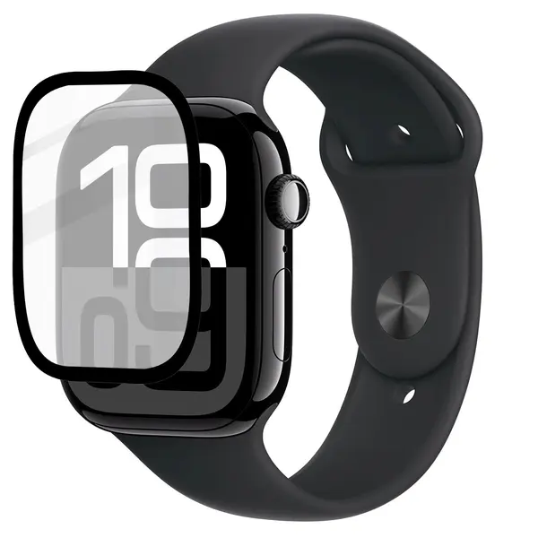 Bizon Glass Watch Edge Hybrid Apple Watch 10 46 mm black