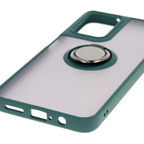Bizon Case Hybrid Ring Motorola Moto G35 5G smoky with a dark green frame