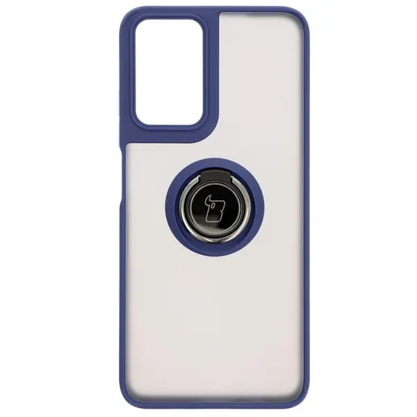 Bizon Case Hybrid Ring Motorola Moto G35 5G smoky with a navy blue frame