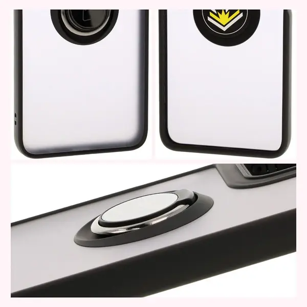 Bizon Case Hybrid Ring Motorola Moto G55 5G smoky with a black frame
