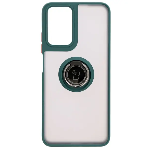 Bizon Case Hybrid Ring Motorola Moto G35 5G smoky with a dark green frame