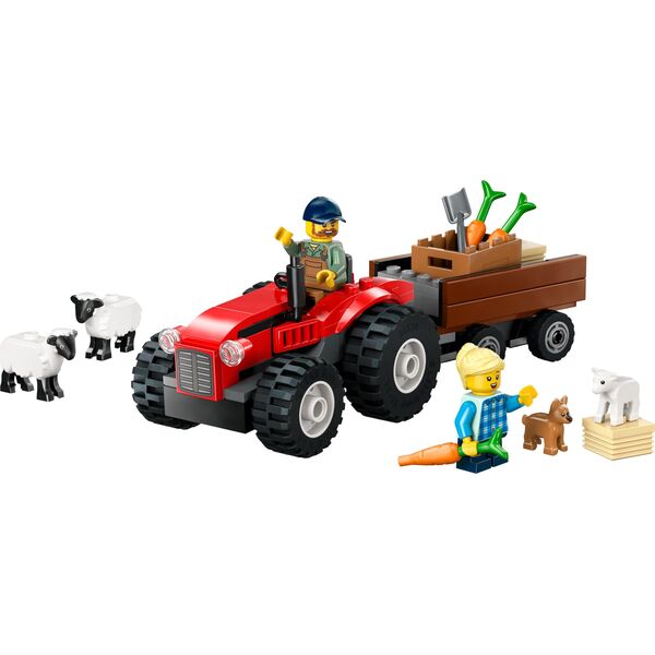 City Czerwony traktor z przyczepą i owcą (60461)