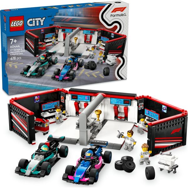 City F1® Garaż i bolidy Mercedes-AMG i Alpine (60444)